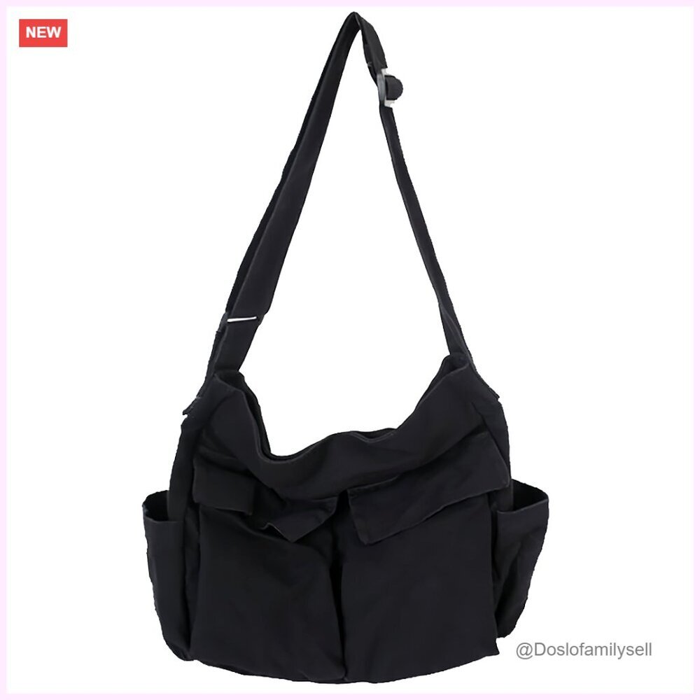 Large Canvas Hobo Tote Crossbody Messenger Bag with Multiple Pockets